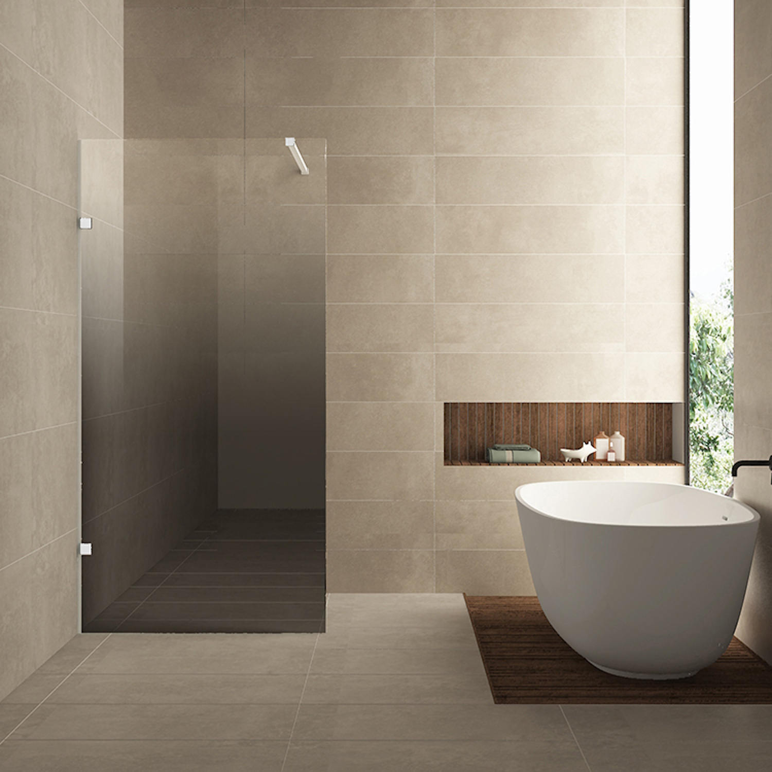 Wiesbaden Inloopdouche Links  Less 80x200 cm 8 mm Nano Spiegelrook- naar Helder Glas Mat Wit