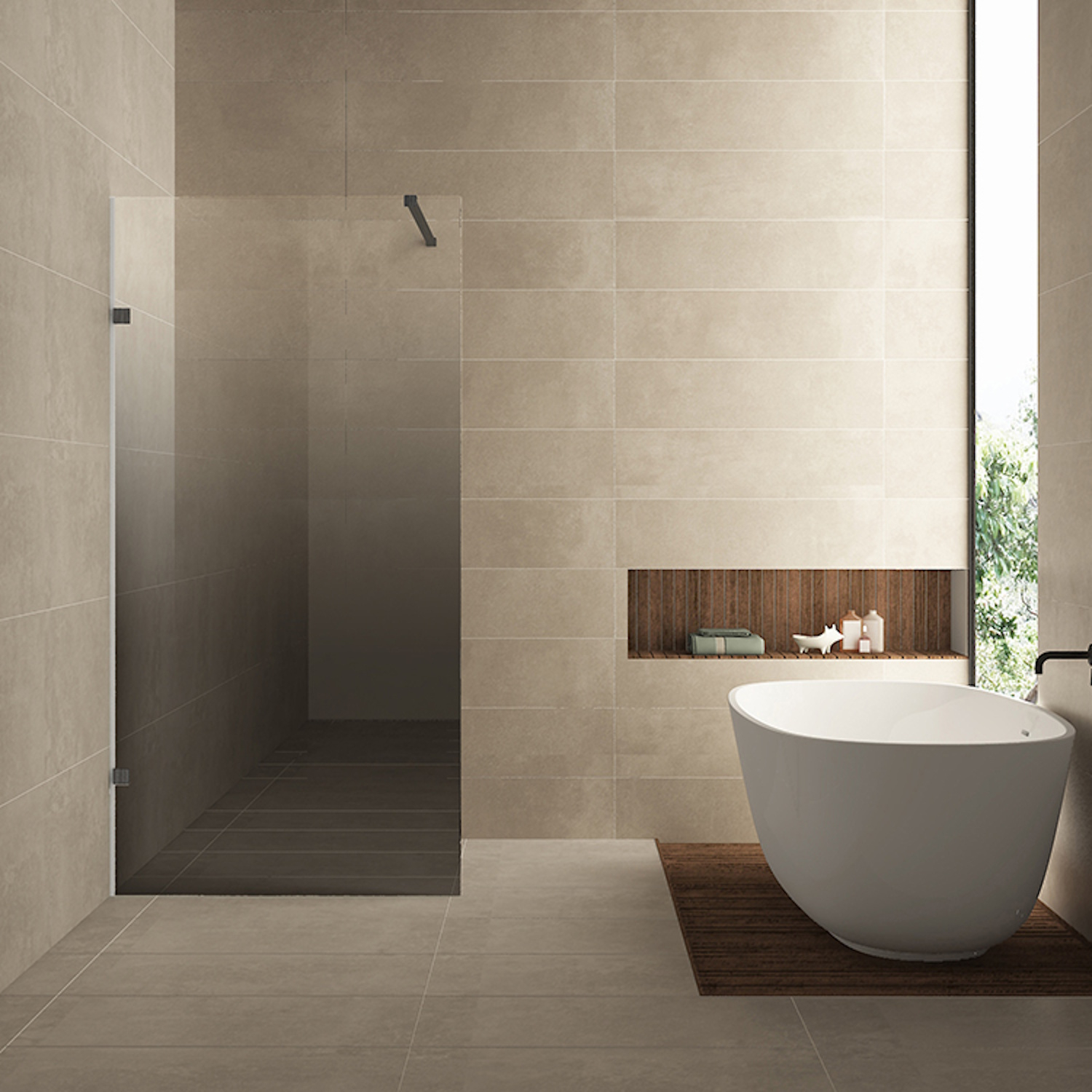 Wiesbaden Inloopdouche Links  Less 80x200 cm 8 mm Nano Spiegelrook- naar Helder Glas Gunmetal