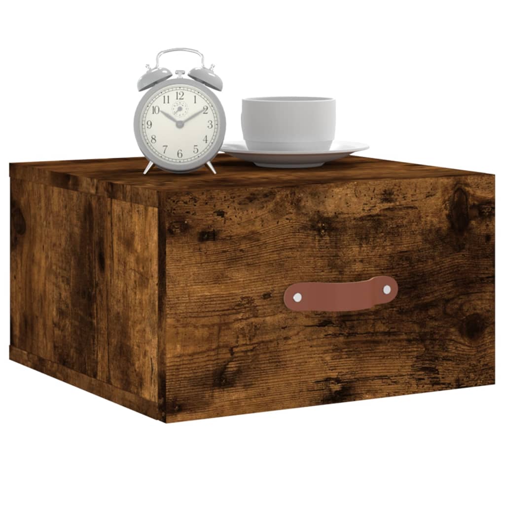 vidaXL Nachtkastje wandgemonteerd 35x35x20 cm gerookt eikenkleurig