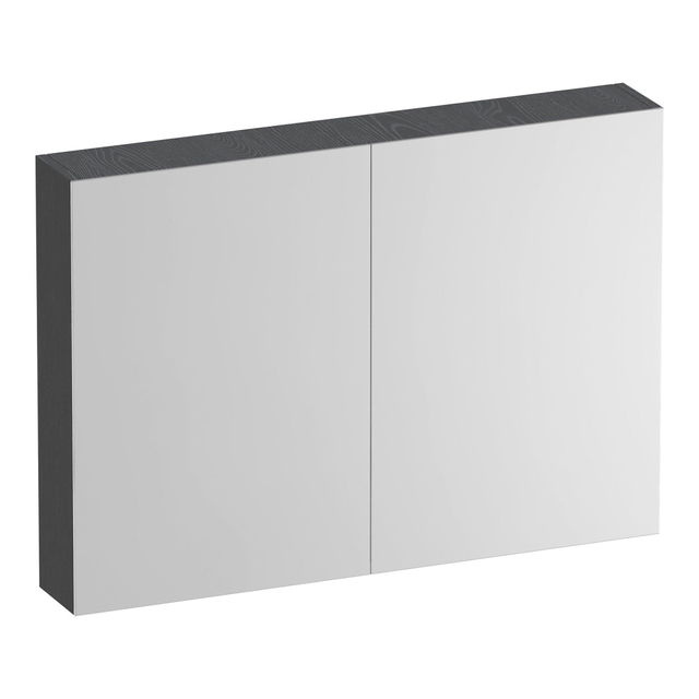 Brauer Impress Deluxe spiegelkast - 100x70x15cm - interne en externe verlichting - 2 dubbelzijdige spiegeldeuren - Timber Grey SK-IMD100TG