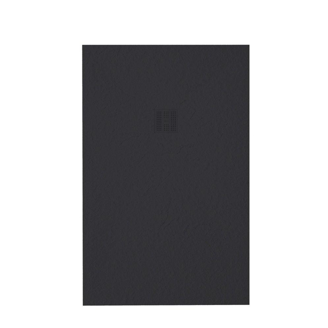 Zeza Grade Douchebak - 180x100cm - antislip - antibacterieel - mineraalmarmer - rechthoek - mat zwart 400000000000019769