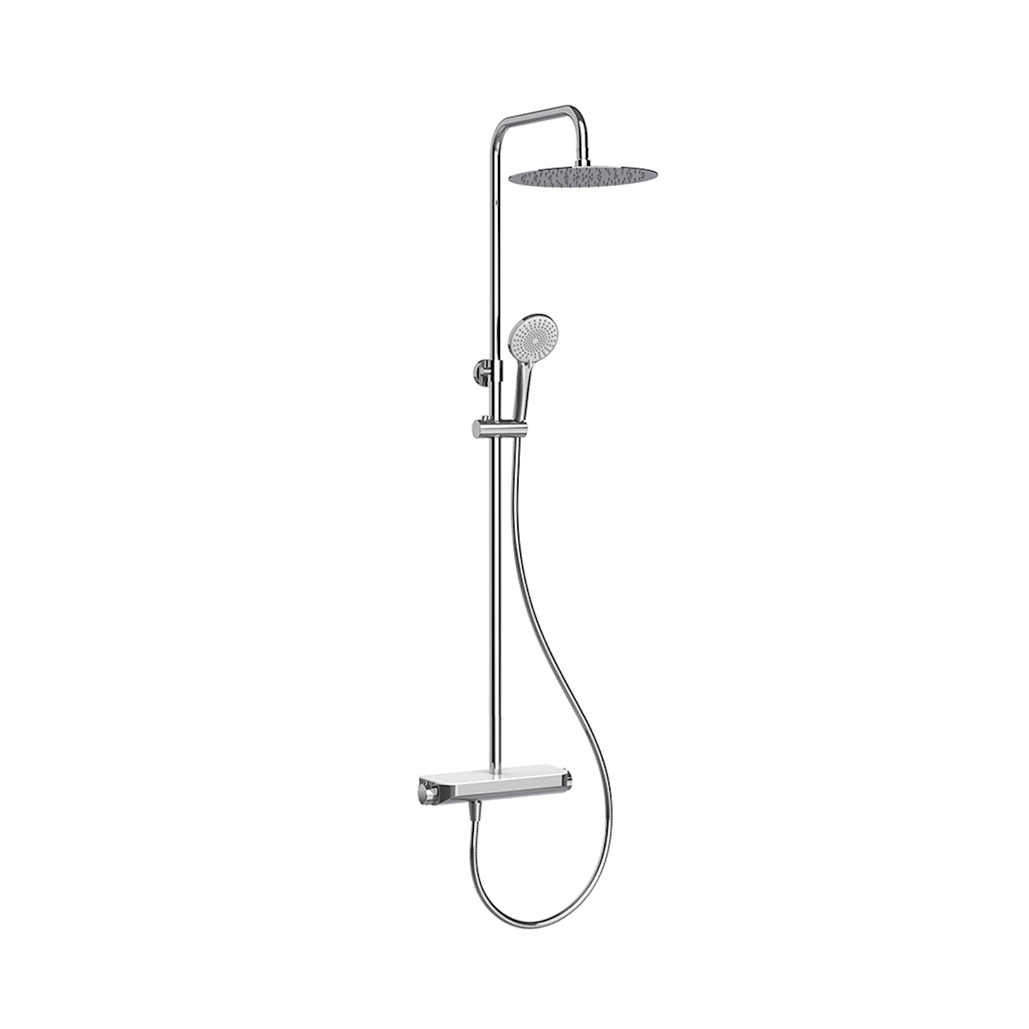 Wiesbaden Regendoucheset Opbouw  Tondell Thermostatisch Met Planchet Chroom