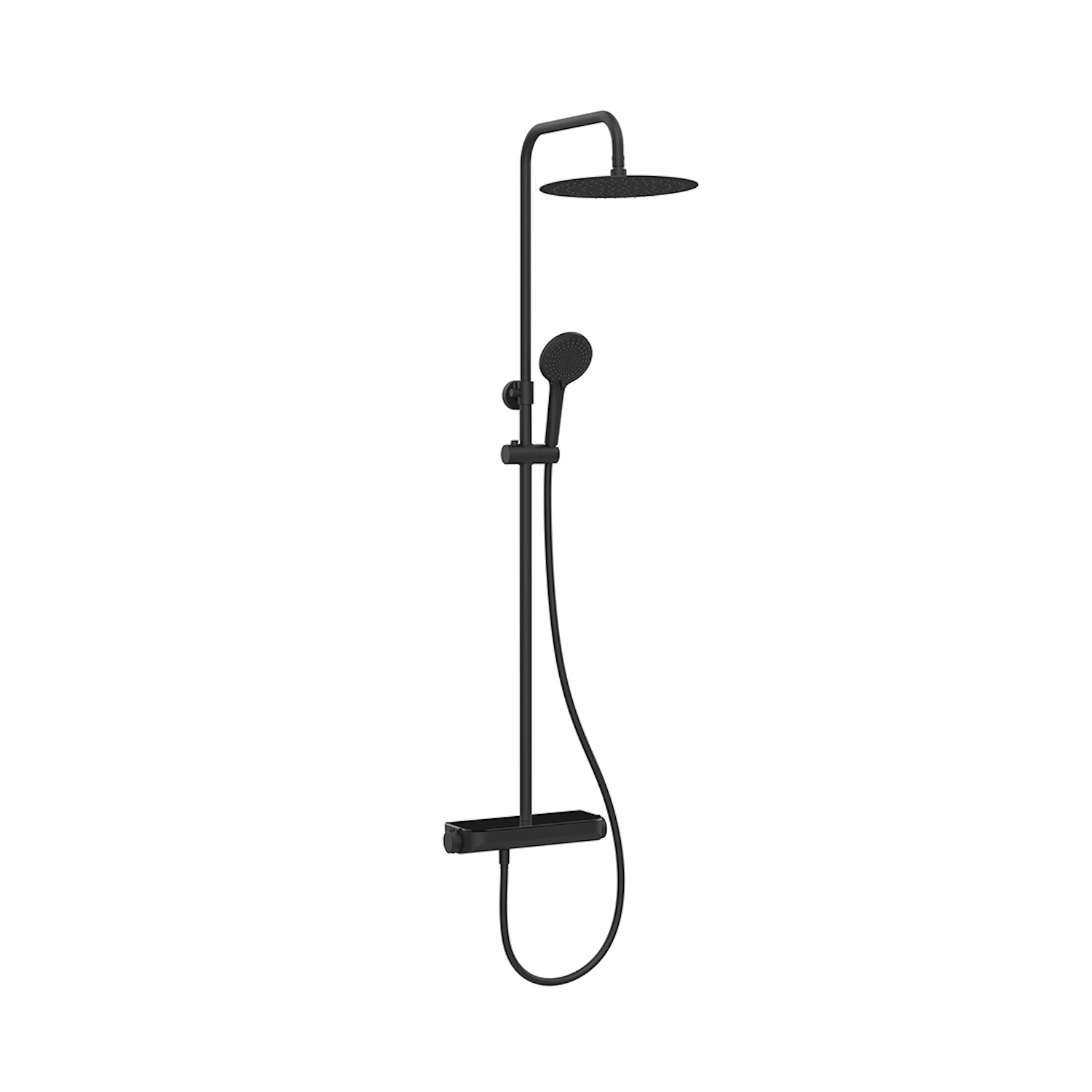 Wiesbaden Regendoucheset Opbouw  Tondell Thermostatisch Met Planchet Mat Zwart