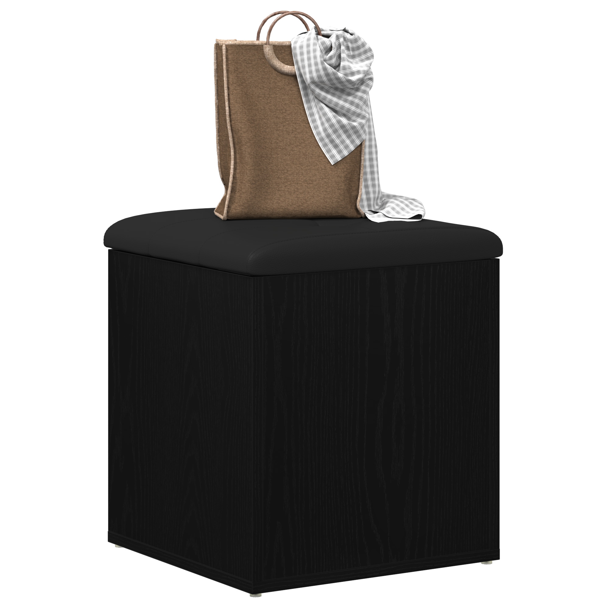 vidaXL Opslagbank 40x40x45 cm bewerkt hout zwart eikenkleurig