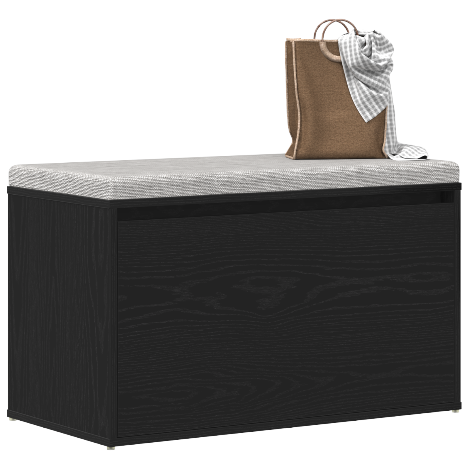 vidaXL Halbankje 80x40x45 cm bewerkt hout zwart eikenkleurig