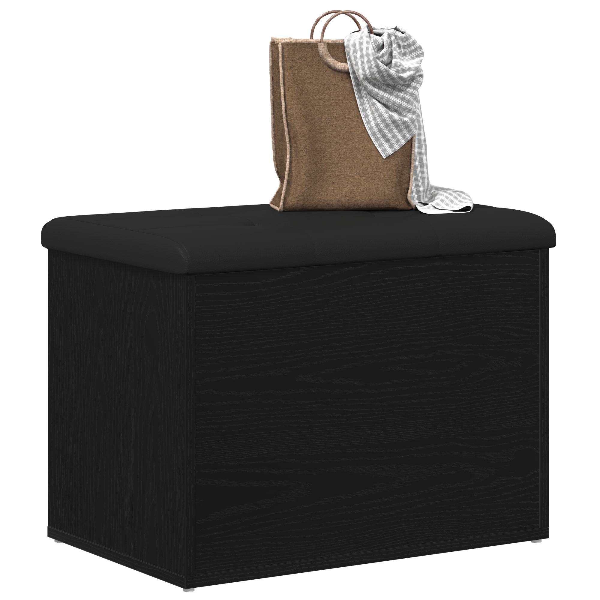 vidaXL Opslagbank 60x40x45 cm bewerkt hout zwart eikenkleurg
