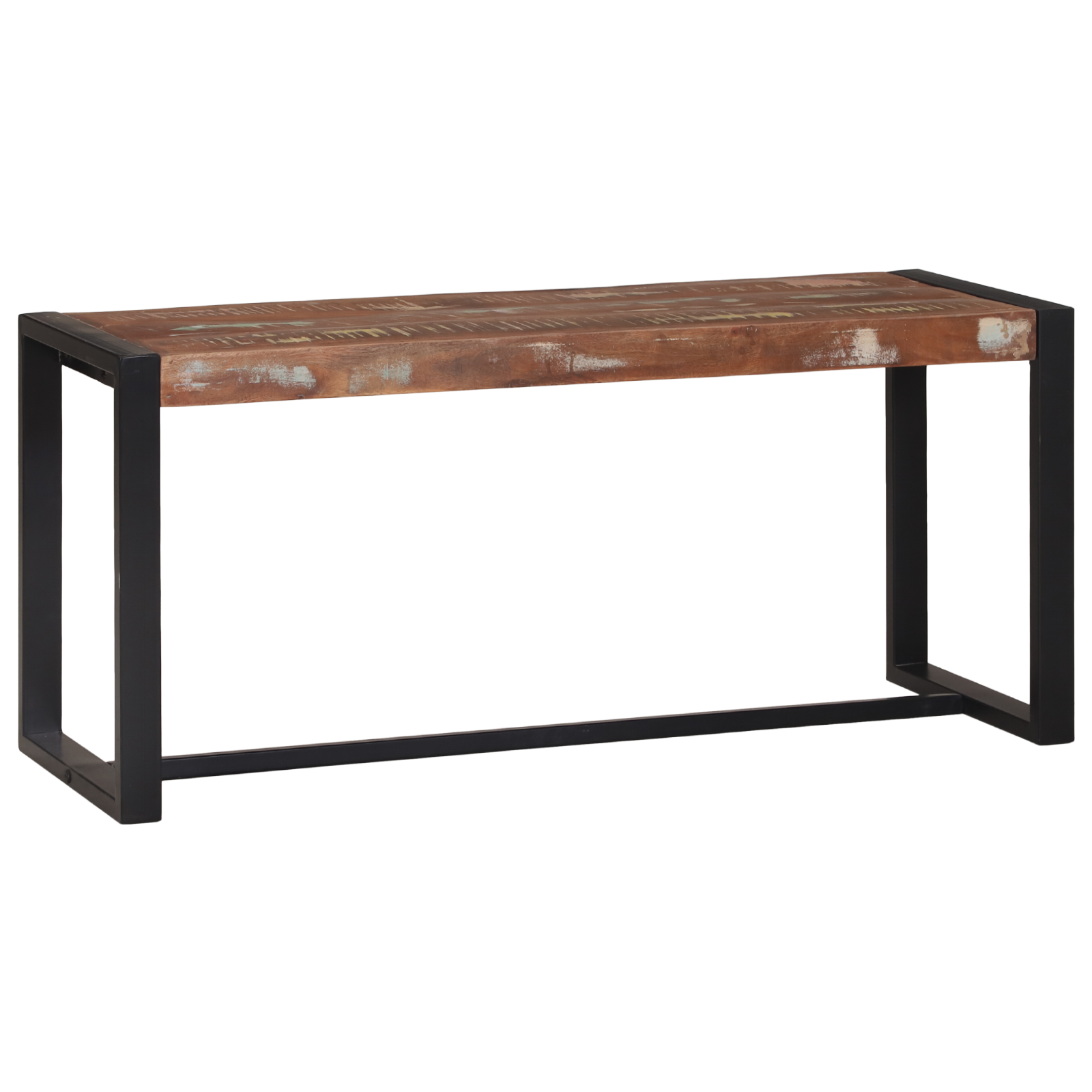 vidaXL Bankje 100x35x45 cm massief gerecycled hout meerkleurig