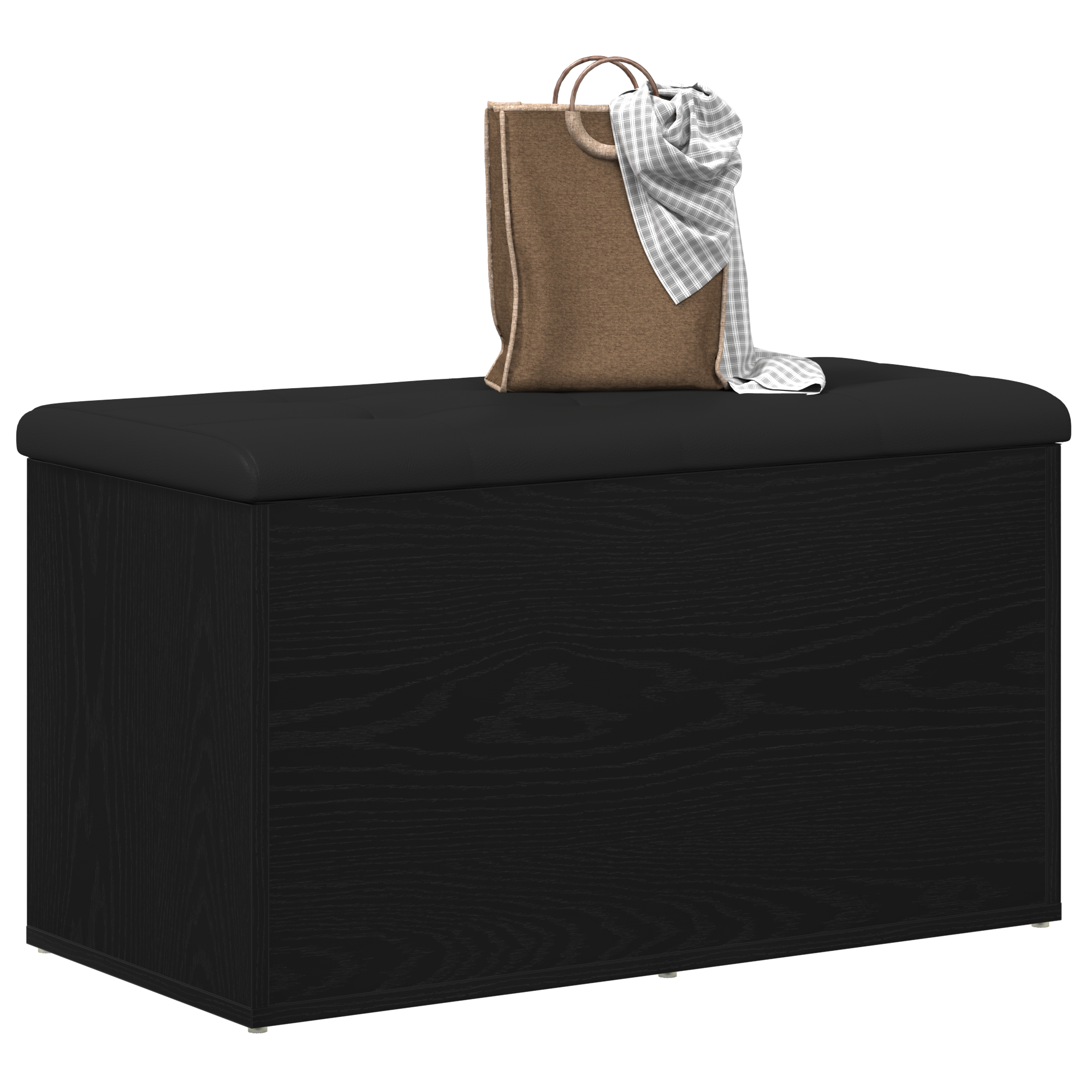 vidaXL Opbergbank 80x40x45 cm bewerkt hout zwart eikenkleurig