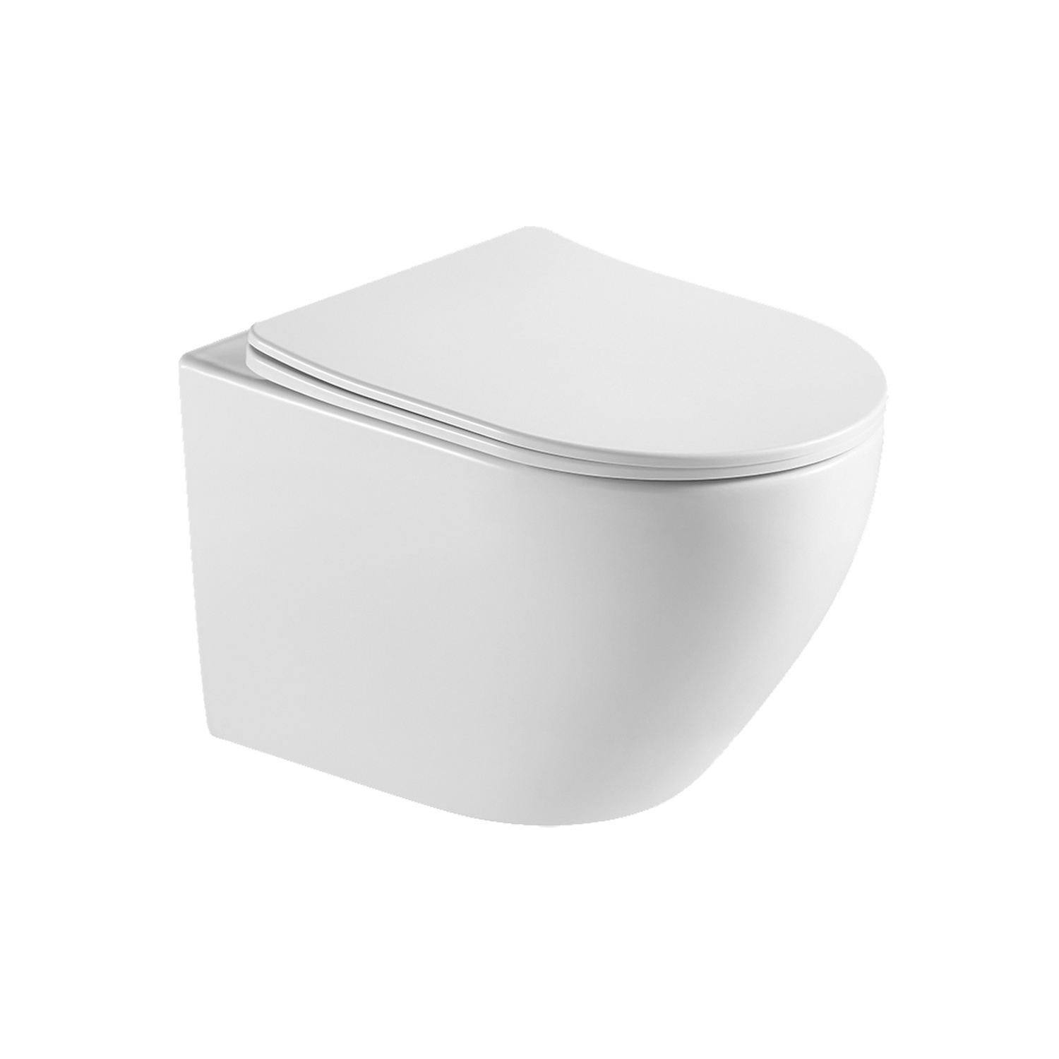 BWS Wandcloset  Mudo Rimless met Toiletzitting Softclose en Quickrelease Mat Wit