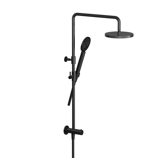 Hotbath COBBER Stortdoucheset hoofddouche 20cm doucheslang 150cm met handdouche Gepolijst zwart PVD M438PBP1