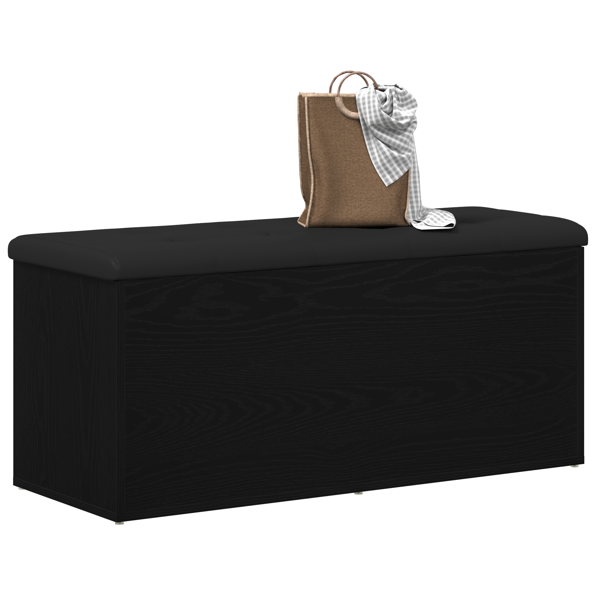 vidaXL Opslagbank 100x40x45 cm bewerkt hout zwart eikenkleurig