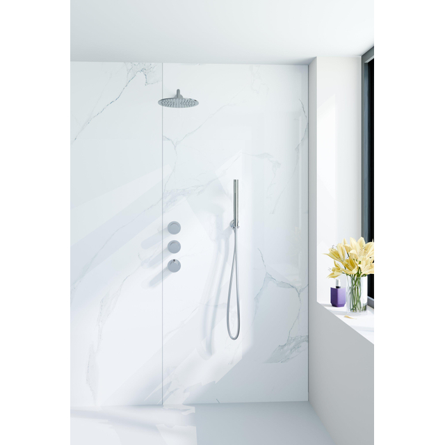 Fortifura Nebbio Regendoucheset - inbouwkraan - inbouwdeel - wandaansluitbocht - doucheslang glad - staafhanddouche - 35cm wandarm - ronde hoofddouche - chroom SW1183064 SW1183077 SW542643 SW706209 SW