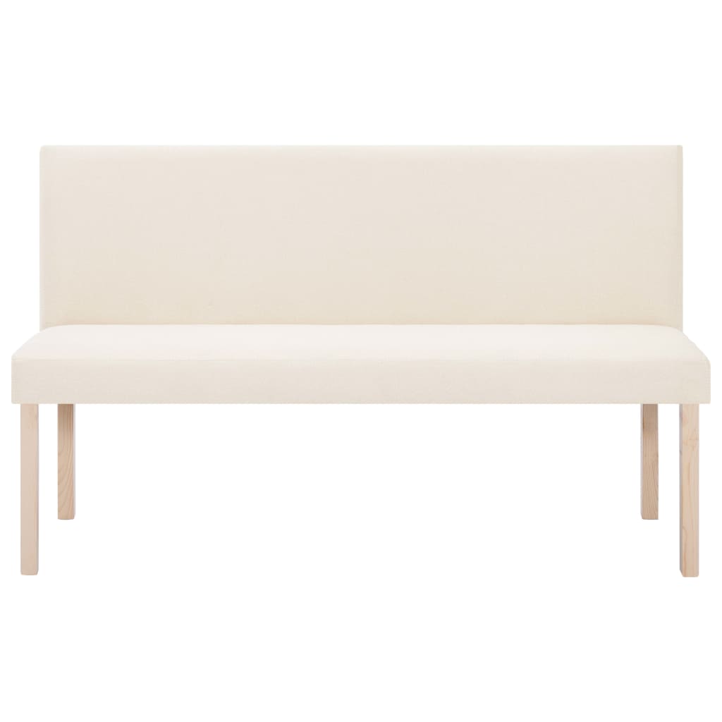 vidaXL Bankje 139,5 cm polyester crème