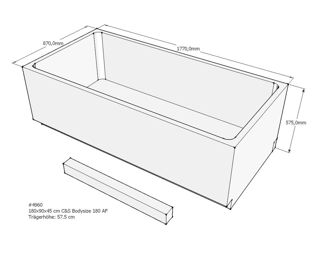 Xenz beterbad baddrager voor bodysize 180x90cm