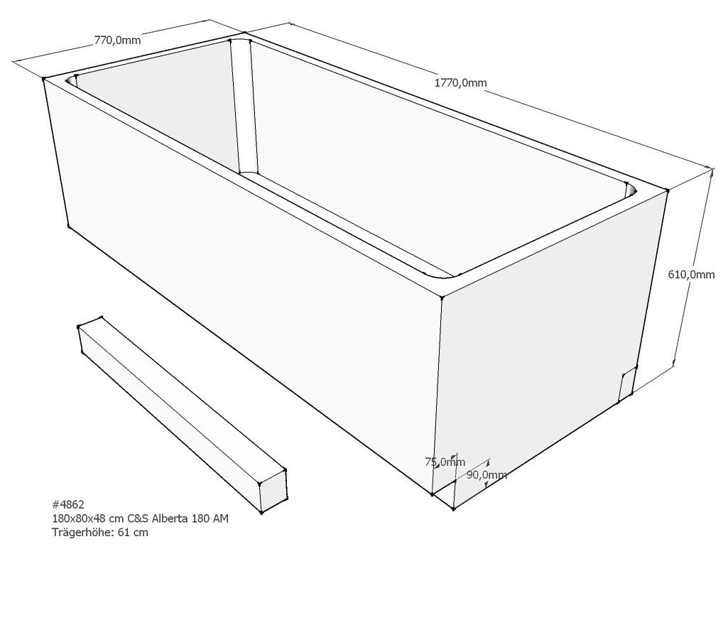 Xenz beterbad baddrager voor cuba 180x80cm