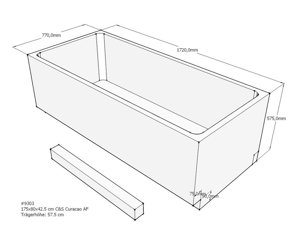 Xenz beterbad baddrager voor curacao 175x80cm