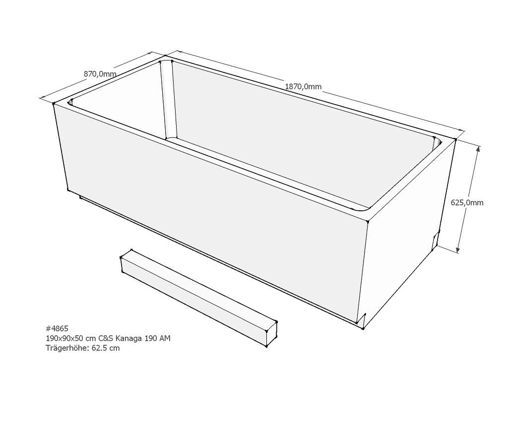 Xenz beterbad baddrager voor kanaga 190x90cm
