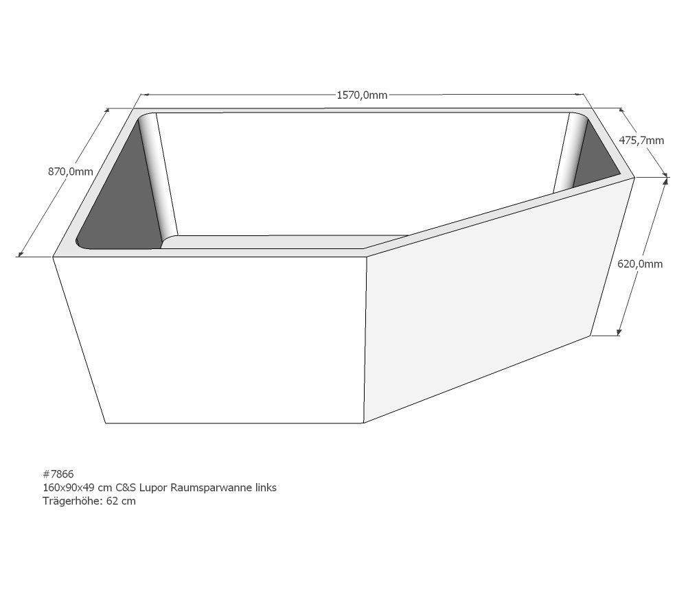 Xenz beterbad baddrager voor society 160 links 160x90cm