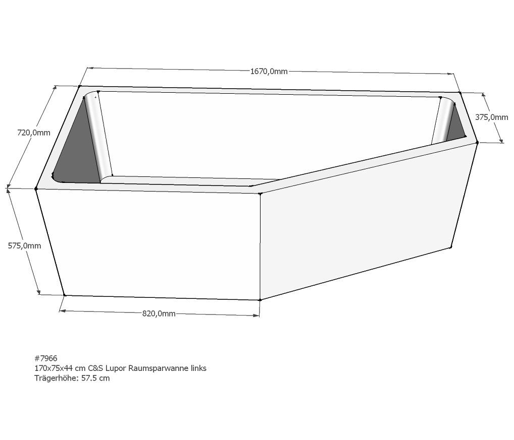Xenz beterbad baddrager voor society compact links 170x75cm