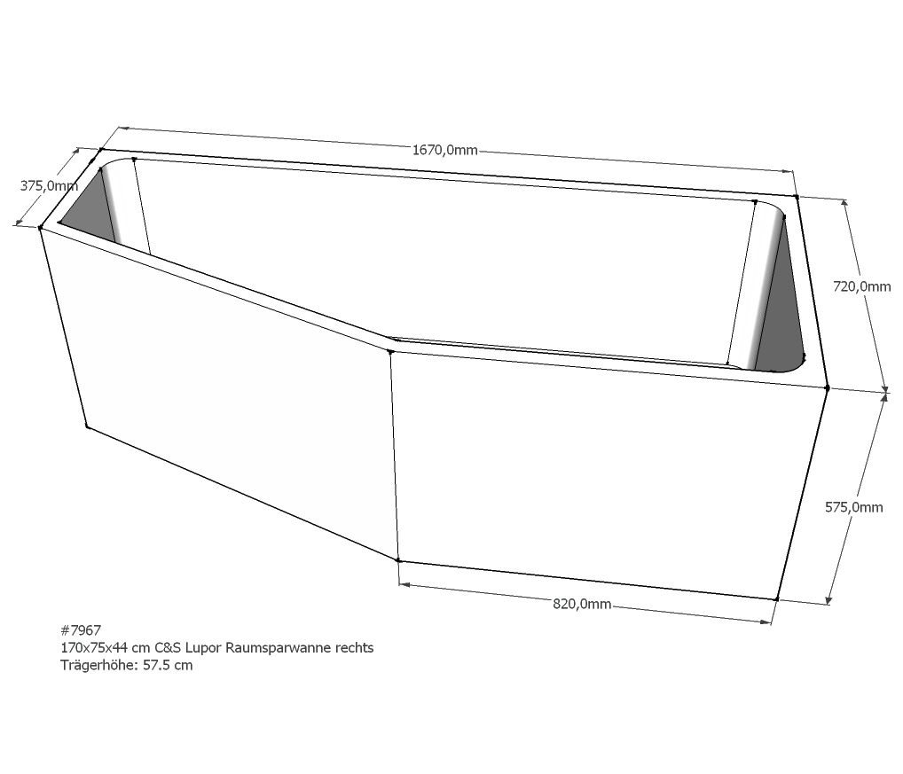 Xenz beterbad baddrager voor society compact rechts 170x75cm