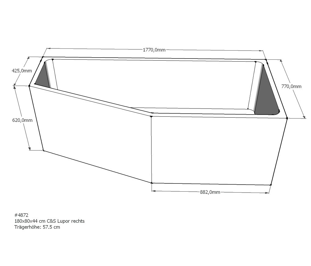 Xenz beterbad baddrager voor society compact rechts 180x80cm