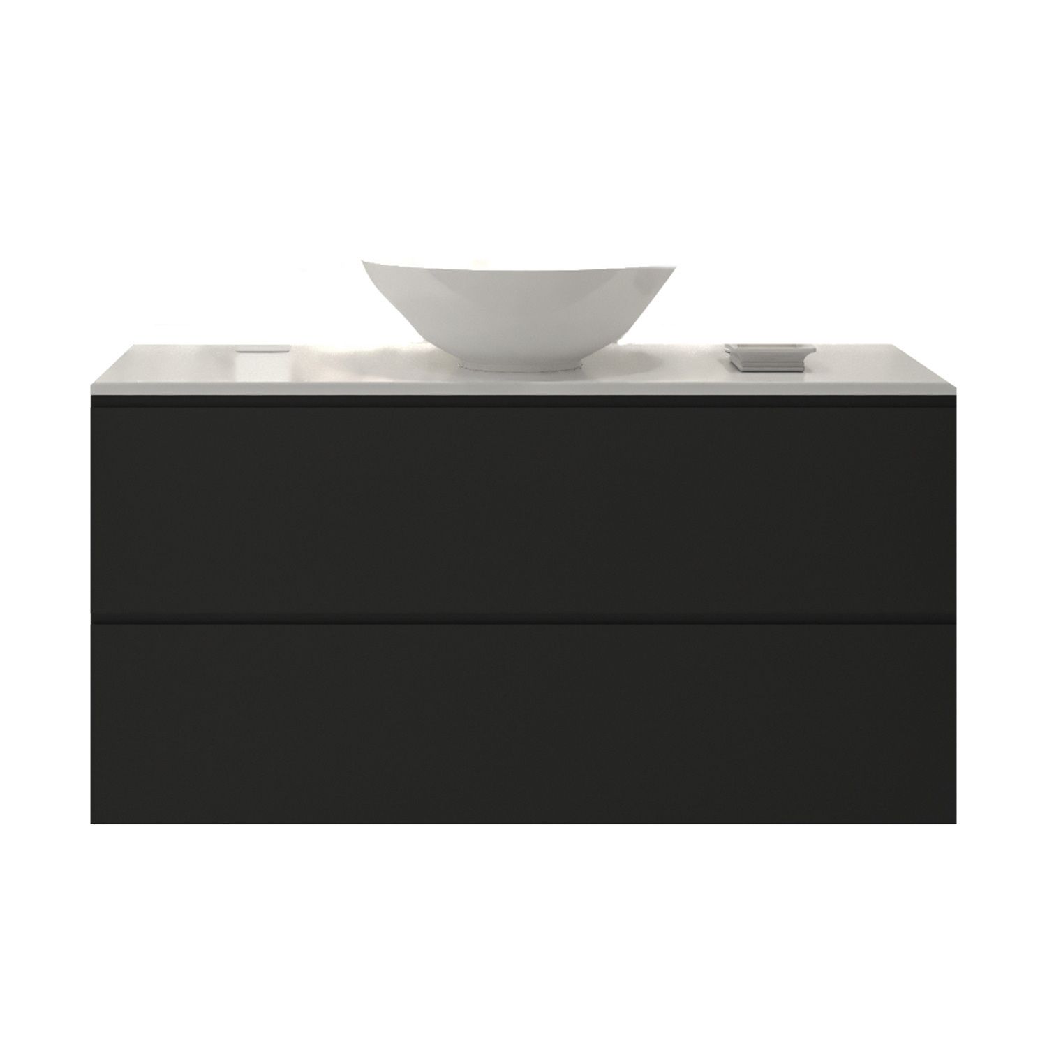 Gliss Design Badkamermeubelset Gliss Zeus 100 cm Mat Zwart Met Waskom