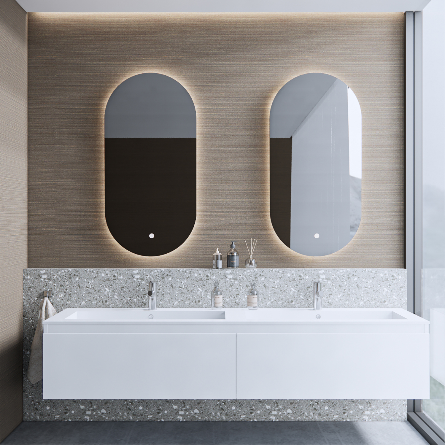 Boss & Wessing Badkamermeubelset BWS Anubis 160cm 2 Laden Mat Wit Met Wastafel (Naar Keuze)
