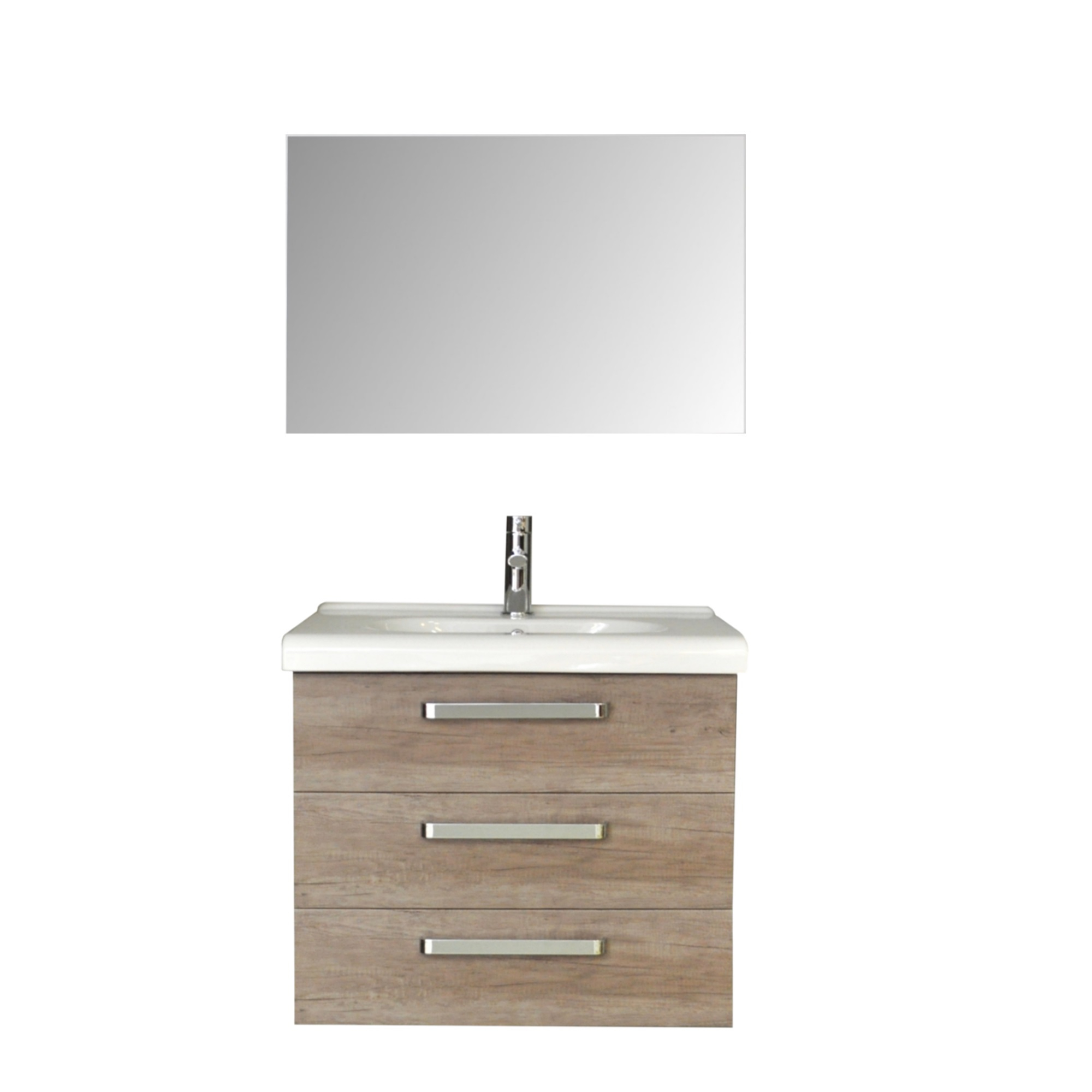 Sanicare Badkamermeubelset  Q9 3 Laden 80cm Hoogglans Wit (spiegel optioneel)