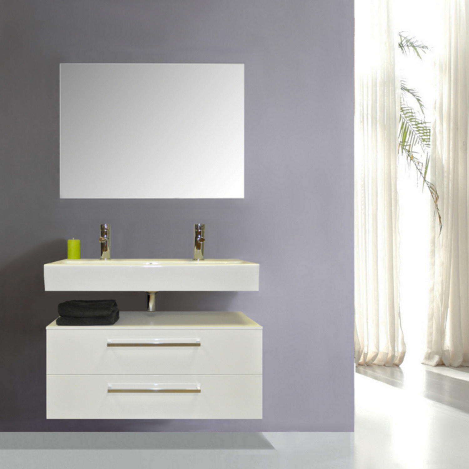 Sanicare Badkamermeubelset  Q17 100 cm Belluno-Eiken (spiegel optioneel)