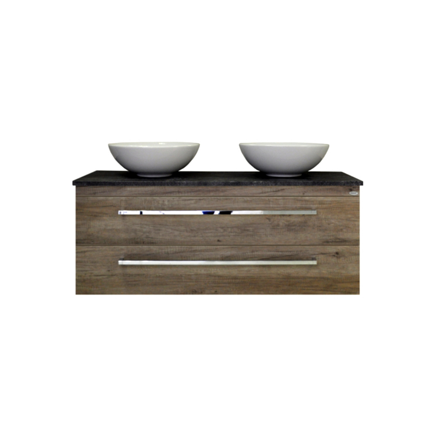 Sanicare Badkamermeubelset  Q12 2 Laden Grey-Wood (spiegel optioneel)