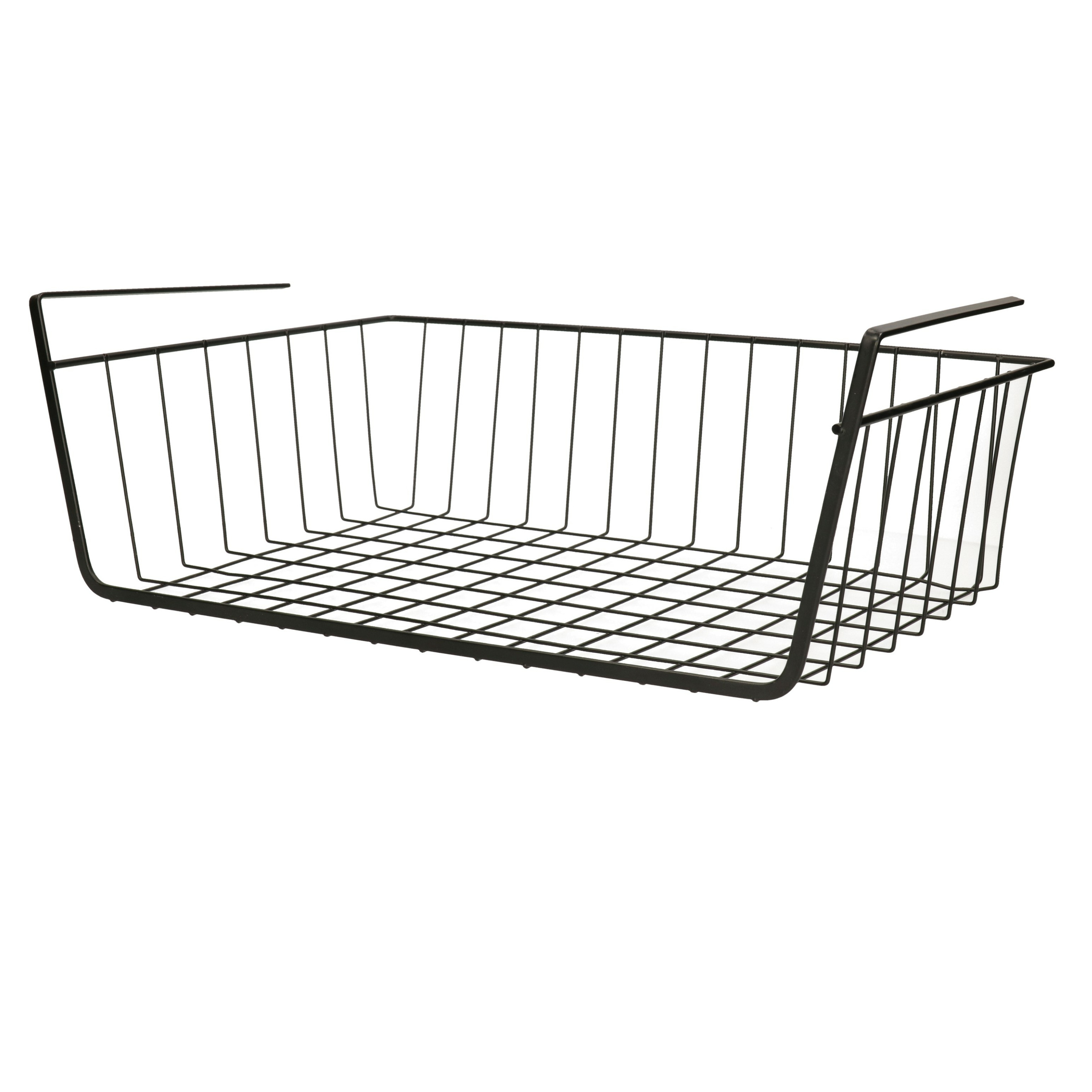 MSV Kastmandje - opberg/hang mandjes - rvs - zwart - x 25 x 14 cm -