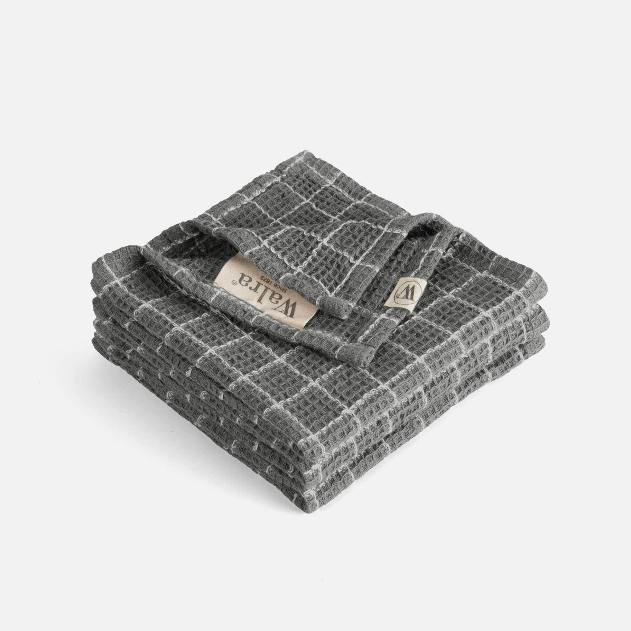 Walra Vaatdoek Dry with Cubes Off Black 3x 30x30