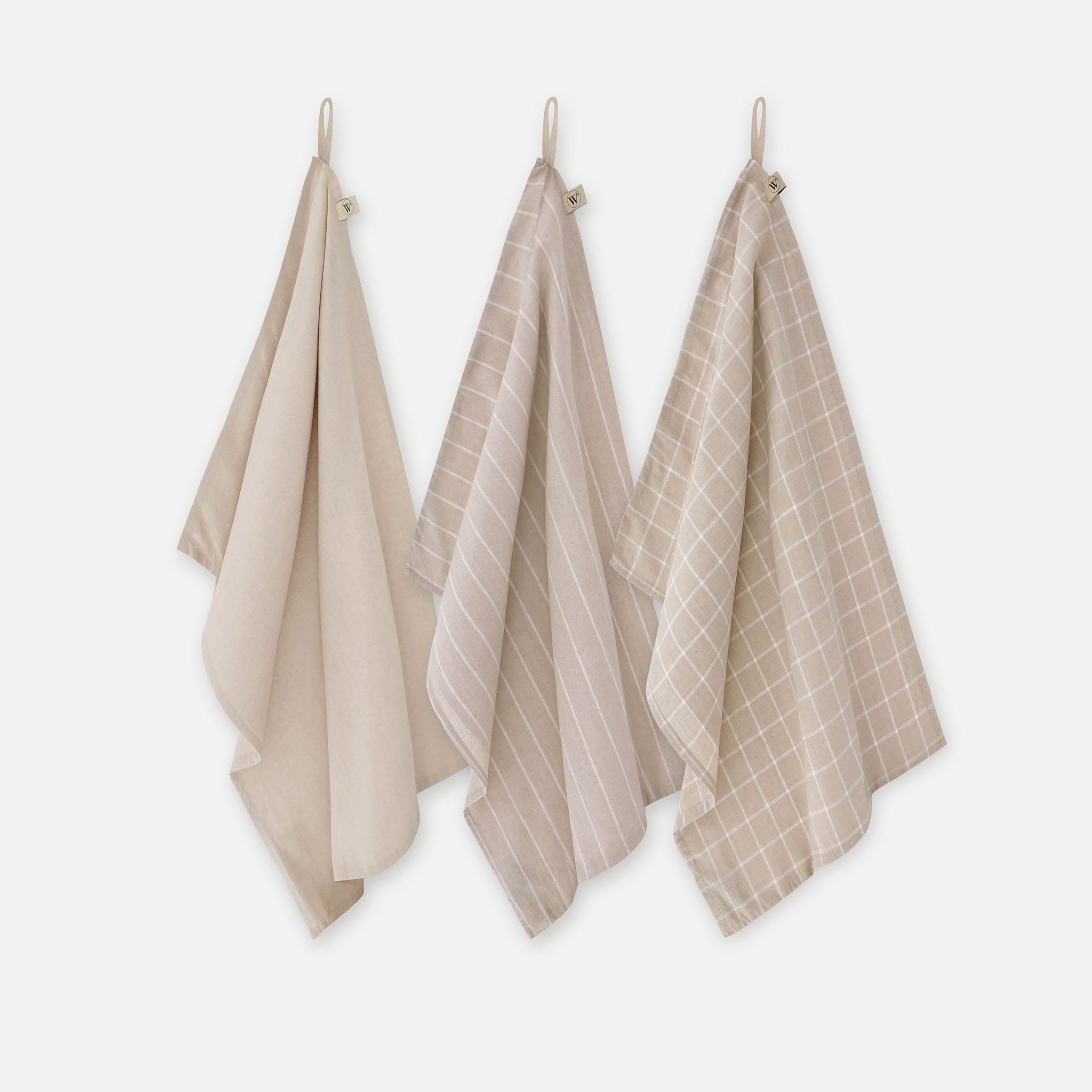 Walra Keukenset Lovely Linen Naturel 3x 50x70