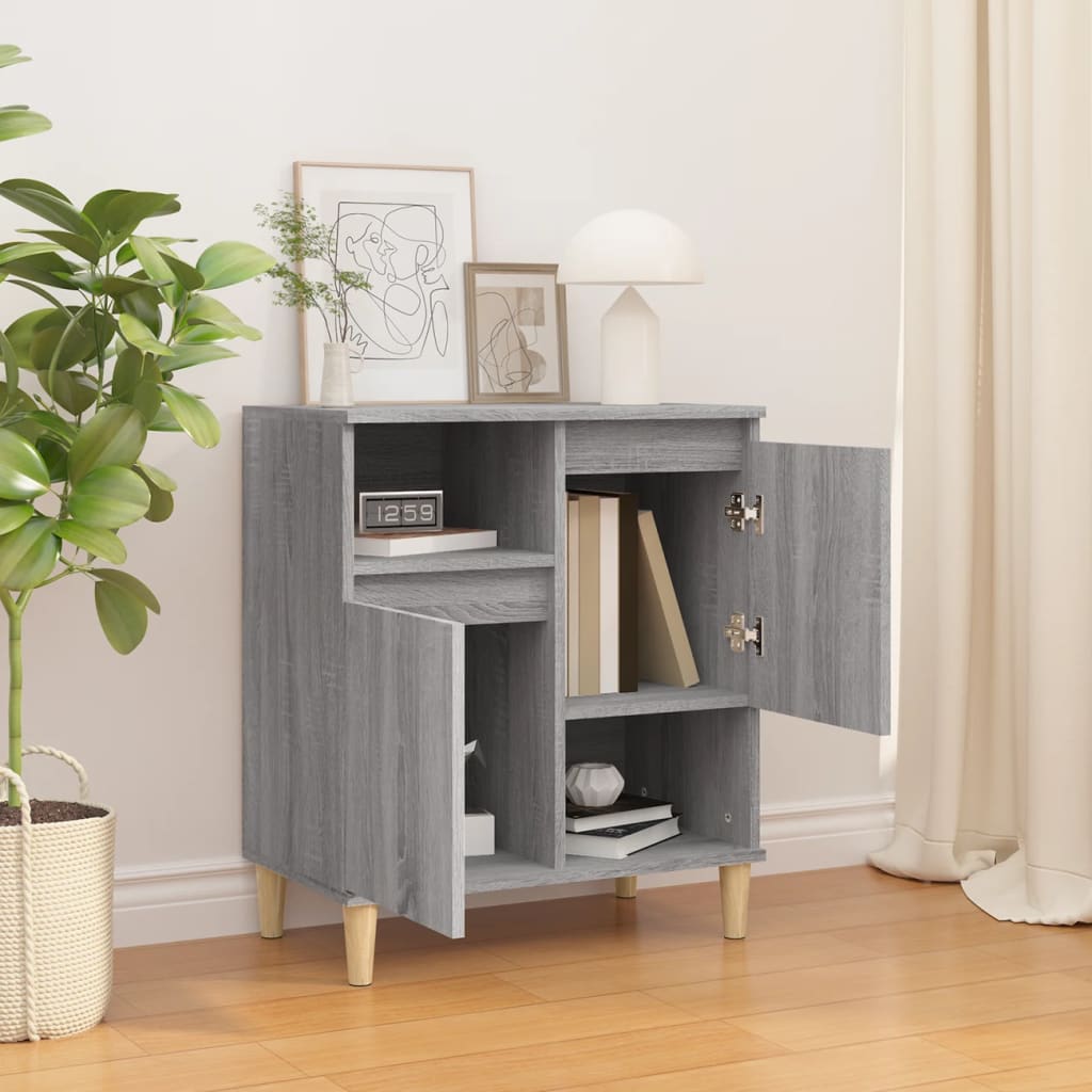 vidaXL Dressoir 60x35x70 cm bewerkt hout grijs sonoma eikenkleurig