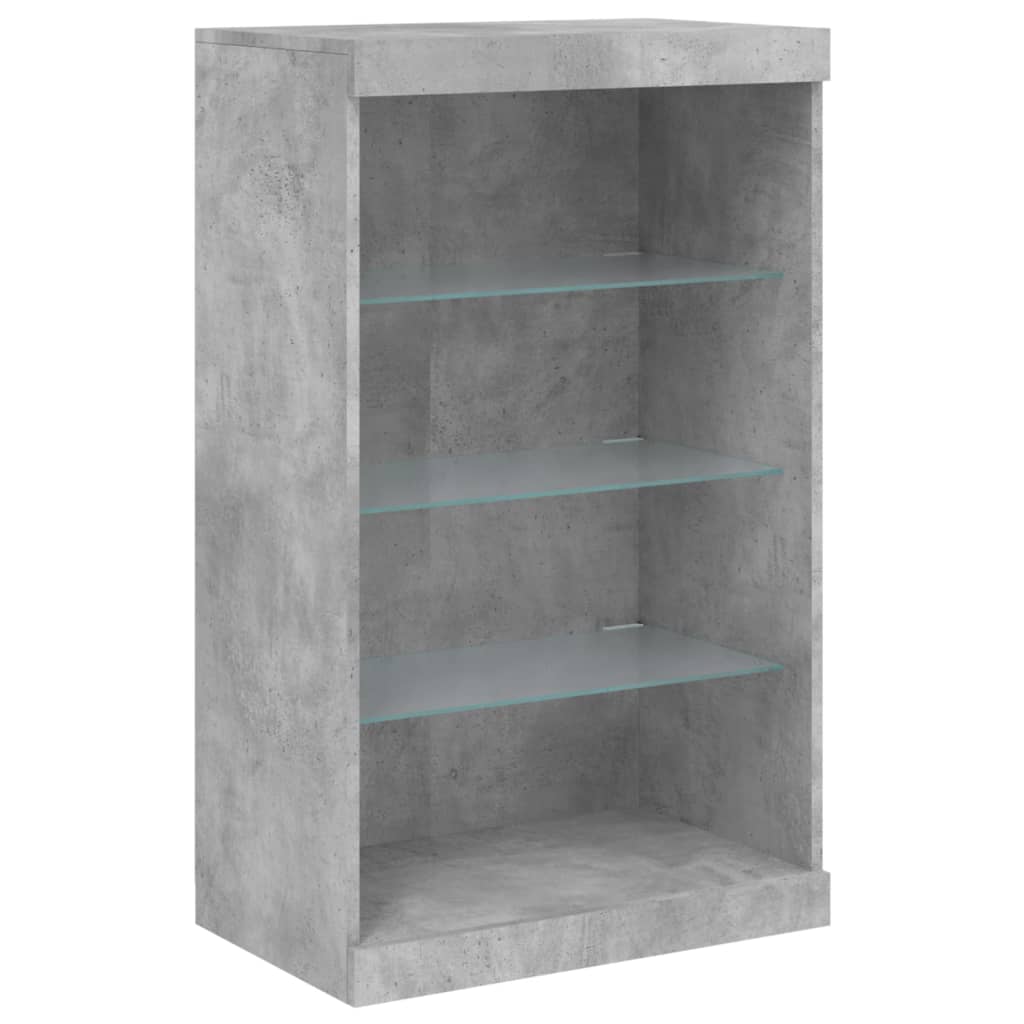 vidaXL Dressoir met LED-verlichting 60,5x37x100 cm betongrijs