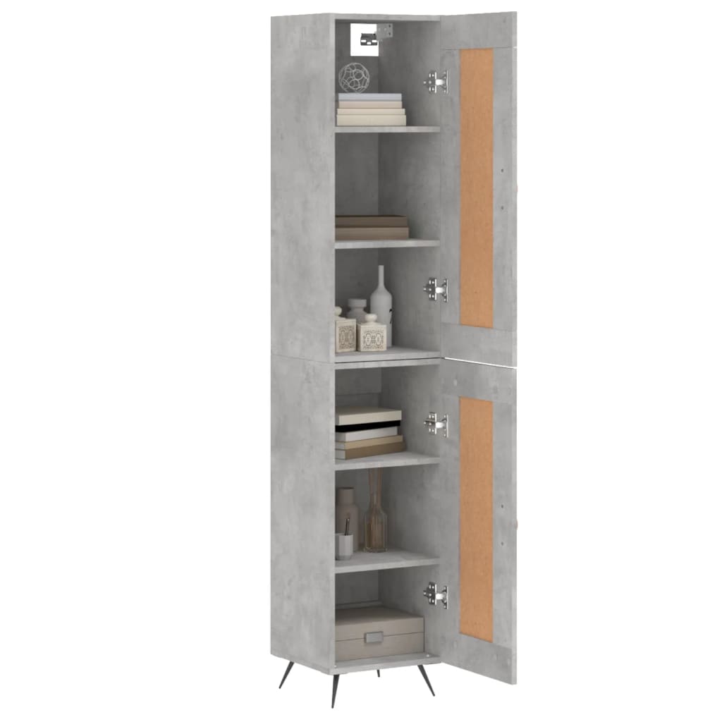 vidaXL Hoge kast 34,5x34x180 cm bewerkt hout betongrijs