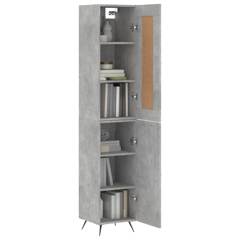 vidaXL Hoge kast 34,5x34x180 cm bewerkt hout betongrijs