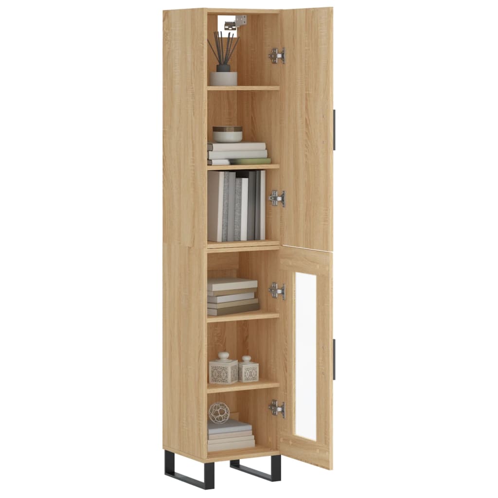 vidaXL Hoge kast 34,5x34x180 cm bewerkt hout sonoma eikenkleurig