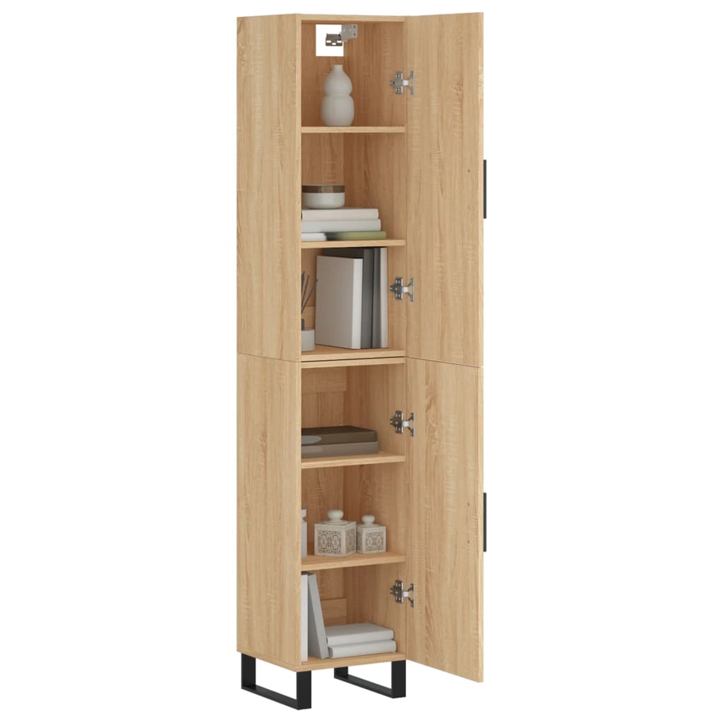 vidaXL Hoge kast 34,5x34x180 cm bewerkt hout sonoma eikenkleurig
