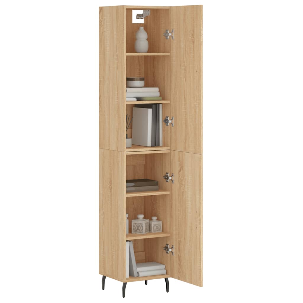 vidaXL Hoge kast 34,5x34x180 cm bewerkt hout sonoma eikenkleurig