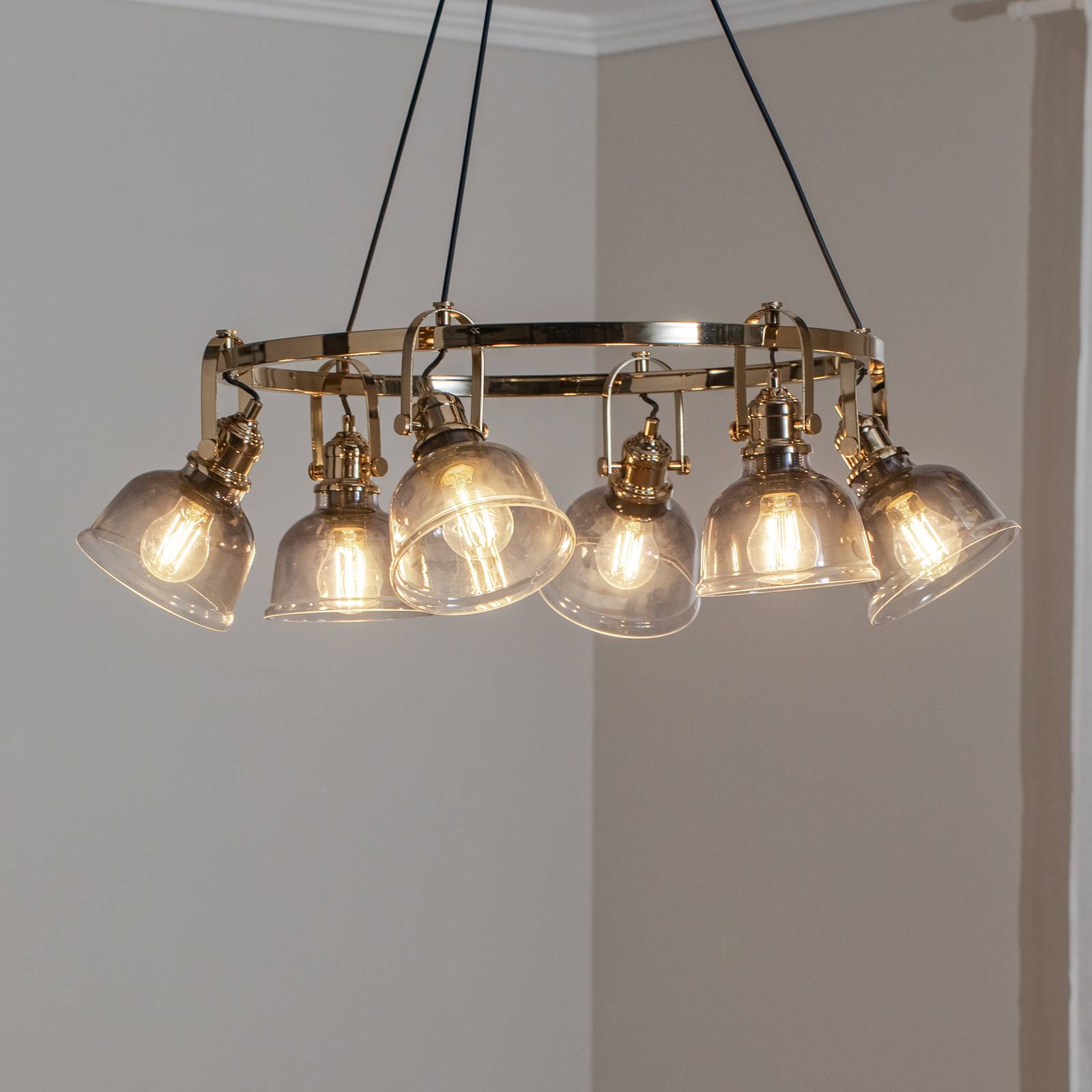 Lucea Kroonluchter Mago, goud, 6-lamps