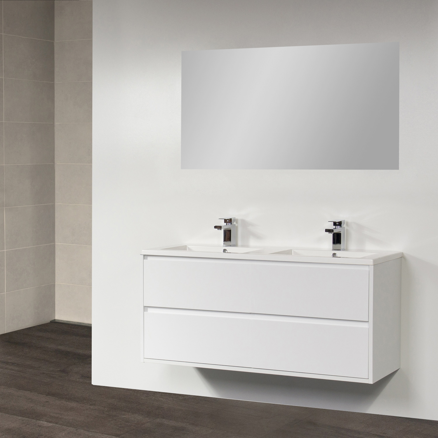 Sanitop Badkamermeubelset New Future 120-2 Hoogglans Taupe