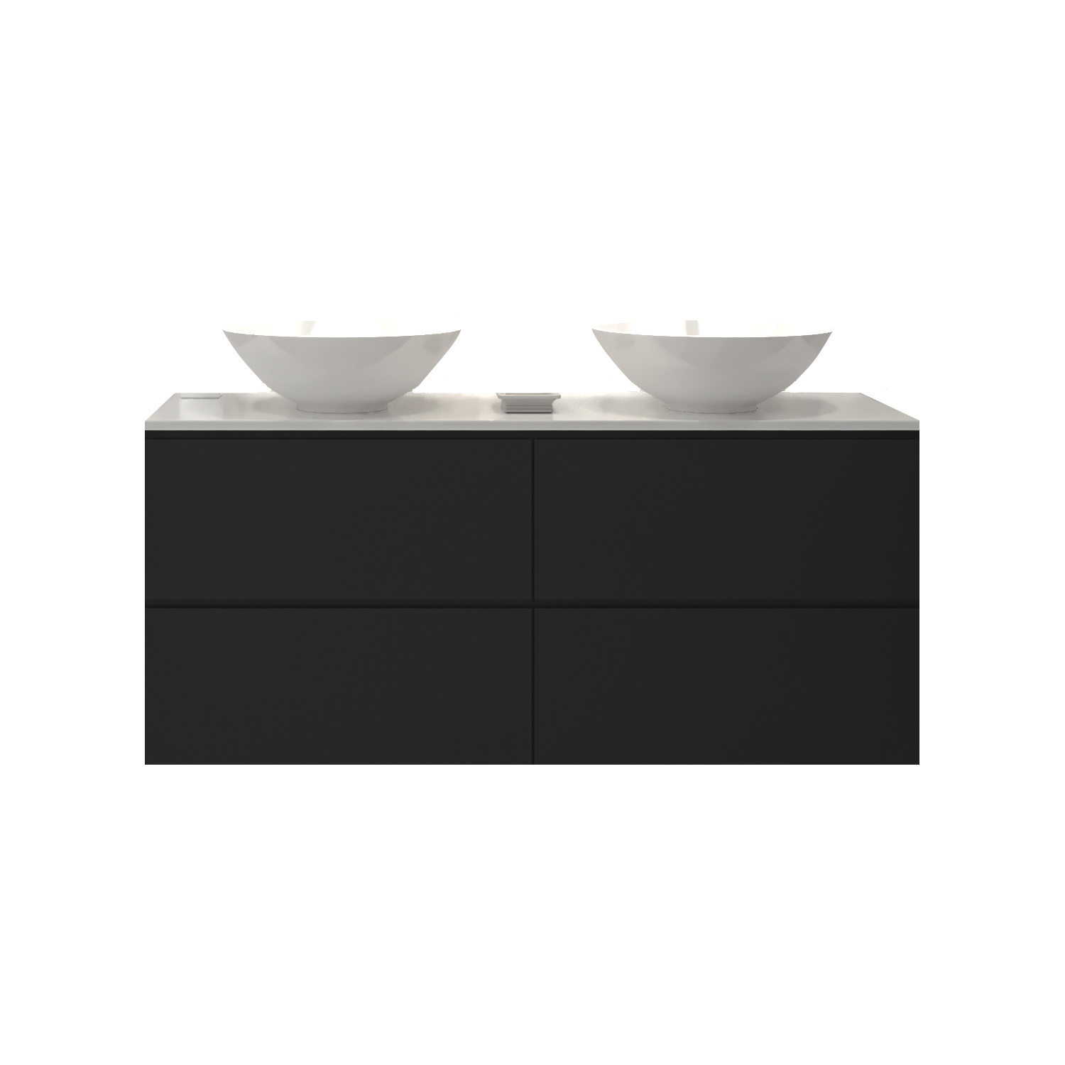Gliss Design Badkamermeubelset Gliss Zeus 120 cm Mat Zwart Met Waskom