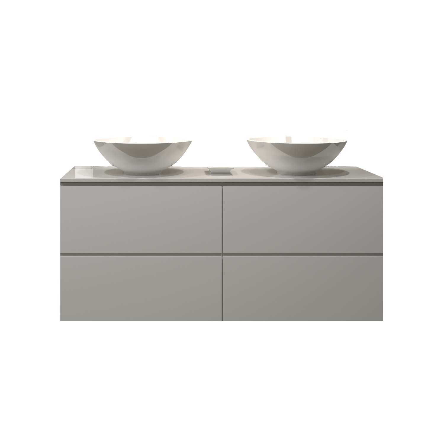 Gliss Design Badkamermeubelset Gliss Zeus 120 cm Mat Wit Met Waskom