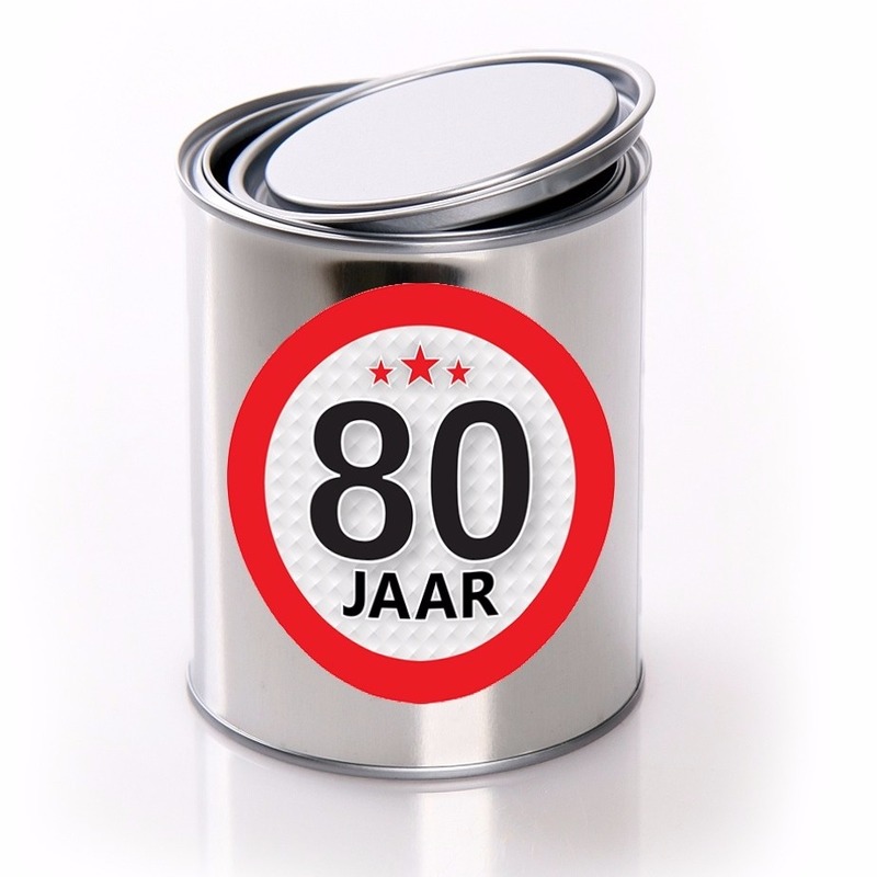 Merkloos Leeftijd kado 80 jaar blik -