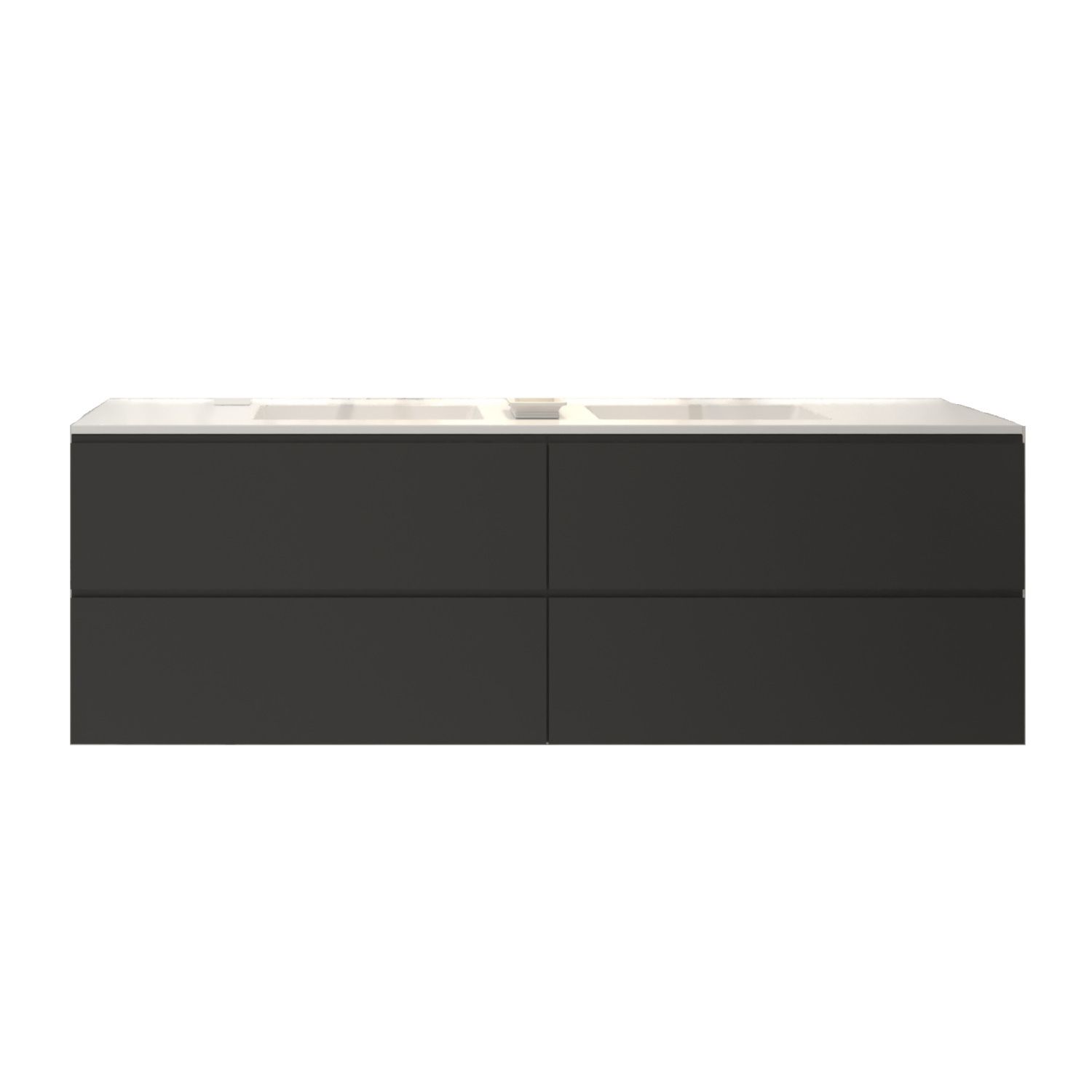 Gliss Design Badkamermeubelset Gliss Hermes 160 cm Mat Zwart