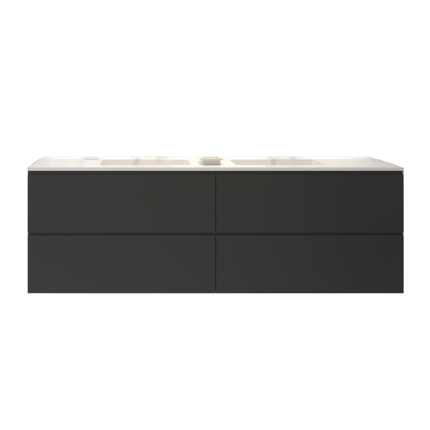 Gliss Design Badkamermeubelset Gliss Hermes 180 cm Mat Zwart