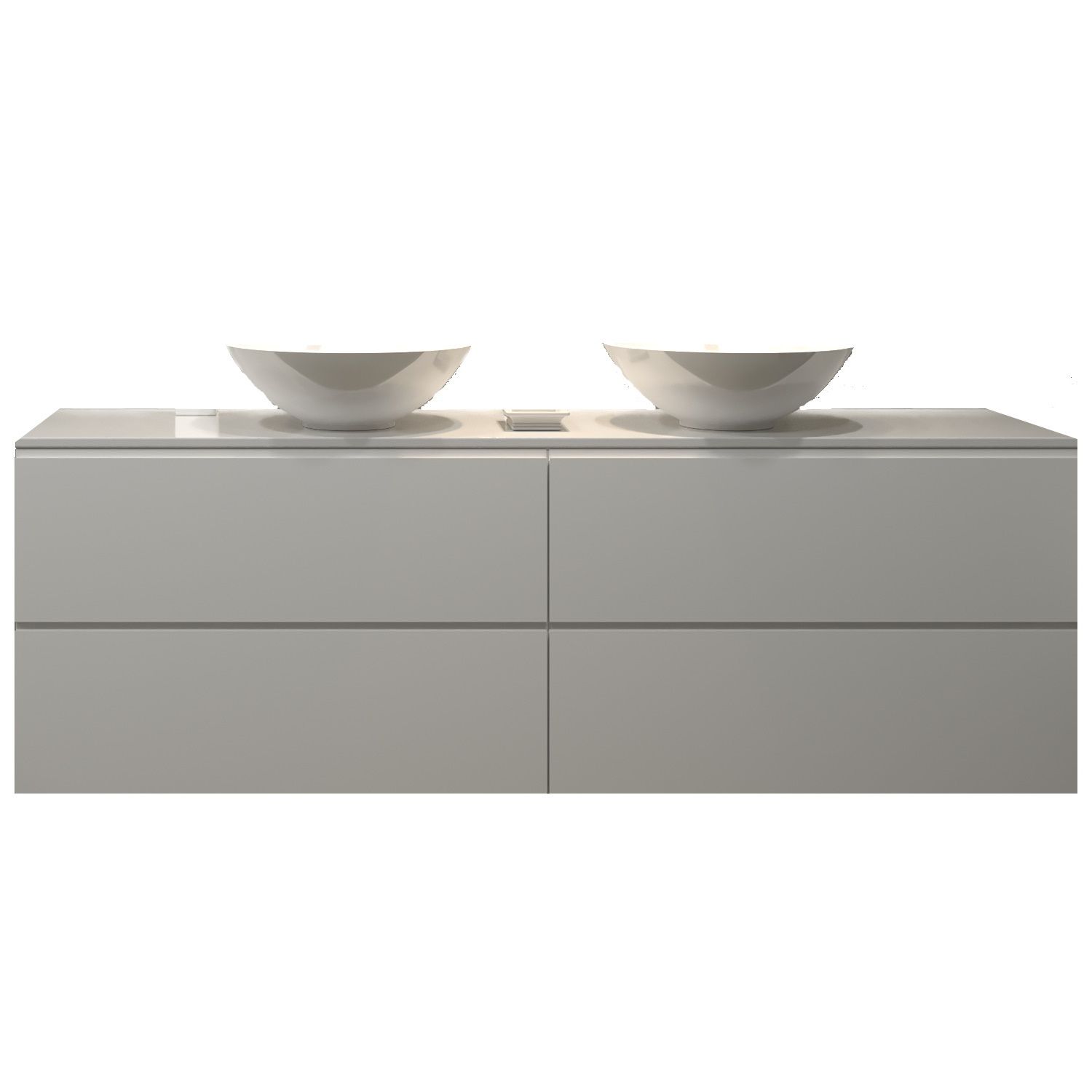 Gliss Design Badkamermeubelset Gliss Zeus 180 cm Hoogglans Wit Met Waskom