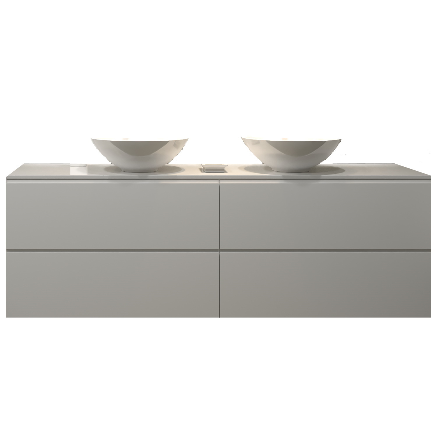 Gliss Design Badkamermeubelset Gliss Zeus 180 cm Mat Wit Met Waskom