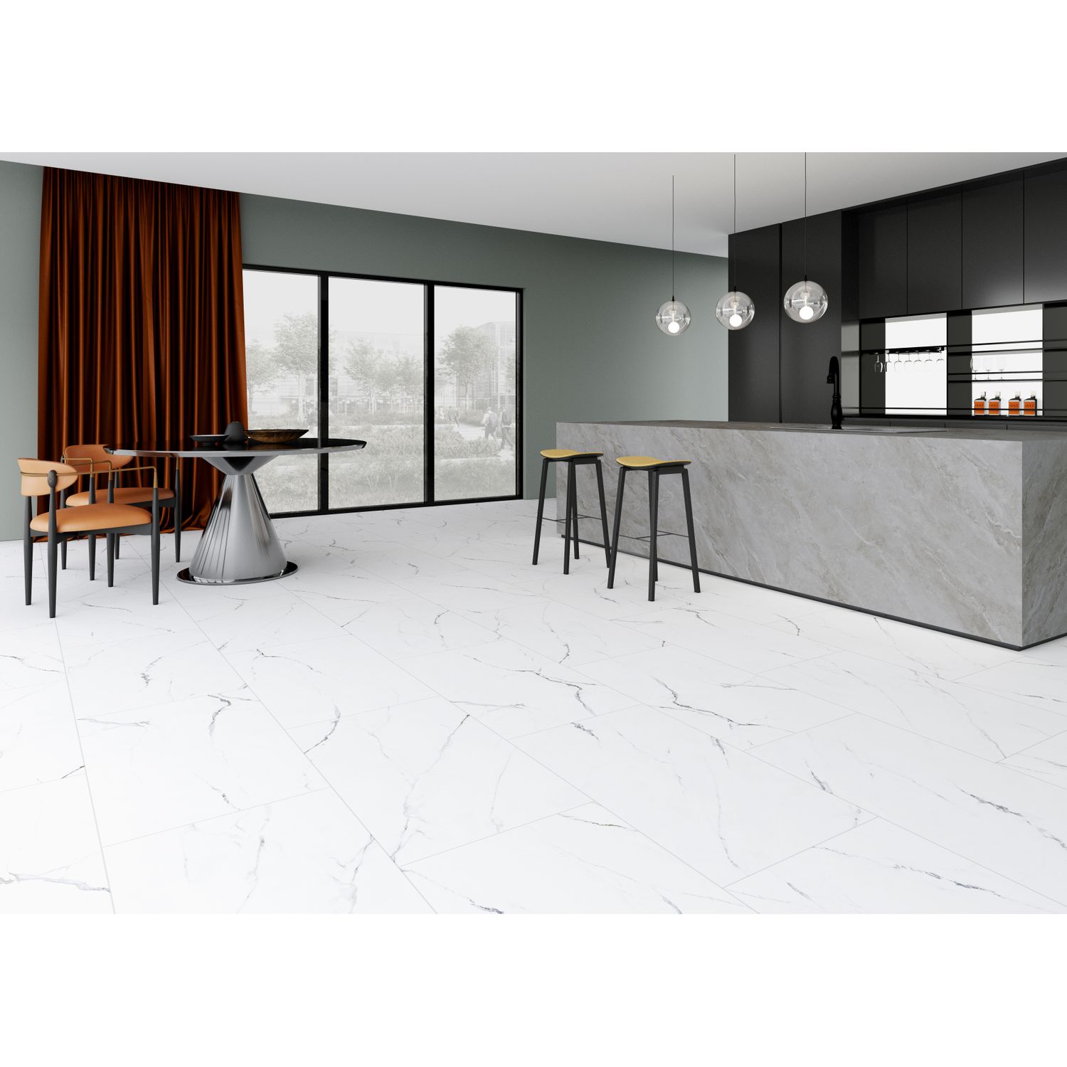 Solid Pvc-tegel Xxl  Rock Light Marble - 4-zijdige V-groef - 8,5mm - Pakketinhoud 2,977m²